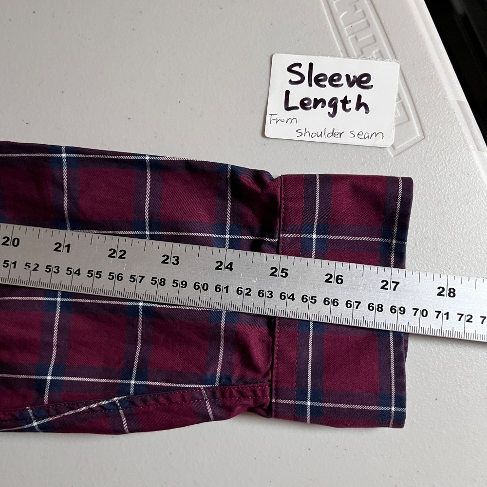 Fred Perry Plaid Cotton Button Down Long Sleeve Shirt - Men's Size XL - Red - Picture 8 of 9